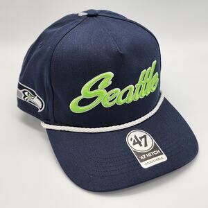 Seattle Seahawks Overhand '47 Hitch Relaxed Fit Hat Cap Snapback Navy NFL